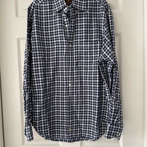 Tailorbyrd mens small blue and white checked shirt